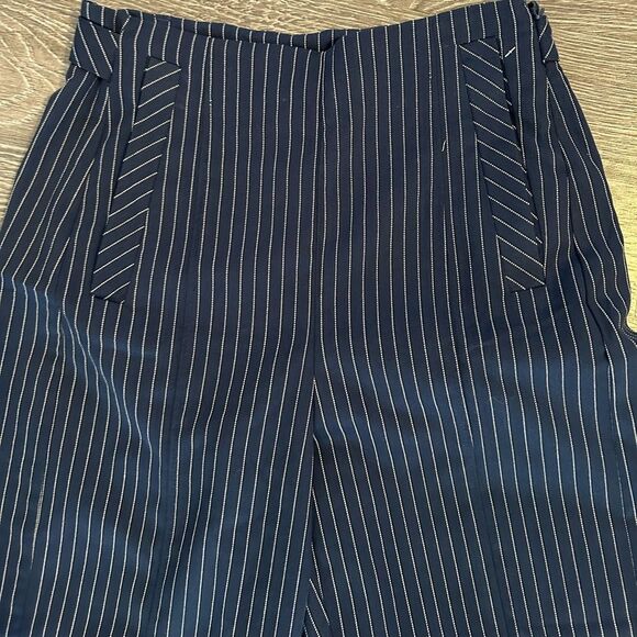 Free People Acadia Trouser Blue Combo/Pinstripe Size 2, NWOT - Picture 9 of 13